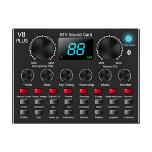 德茂V8Plus音响乐器DJ混音器风格音乐混音器声卡家庭工作室接口V8声卡 - Product Image 1