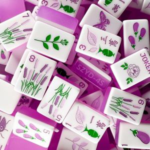 <span class=keywords><strong>Set</strong></span> di <span class=keywords><strong>Mahjong</strong></span> di Lusso Personalizzato Bicolore Viola e Bianco con 166 Tessere, <span class=keywords><strong>Set</strong></span> Americano Premium con Tessere in Acrilico - Product Image 1