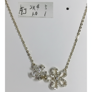 Conjunto de joyas de acero inoxidable de dos piezas, cadenas chapadas en oro y Rodio, aspecto coordinado moderno - Product Image 1