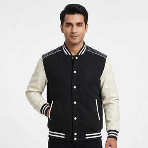 Veste universitaire en molleton de coton personnalisée pour hommes, fabricant de vestes universitaires personnalisées - Product Image 1