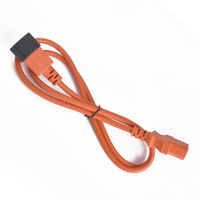 Certifié VDE H05VV-F 3G0.75 1.5m Orange Câble d'extension d'alimentation de haute qualité avec IEC C13 + C14