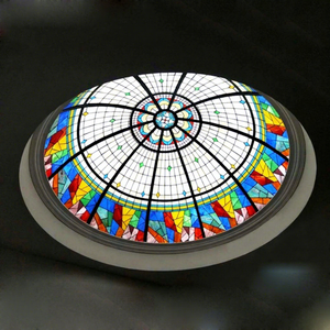 Bloque de Vidrio Sólido Hecho a Mano Personalizado para Uso en Hoteles, Domo Tiffany Skyline - Product Image 1