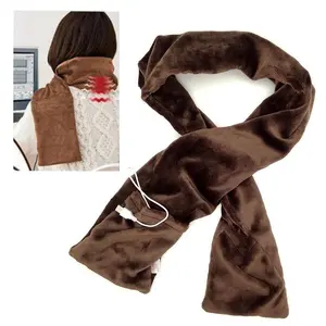 Outdoor Portable Usb Powered Heated Winter Neck Shawl Wrap Warm Fur Lined Heating Scarf