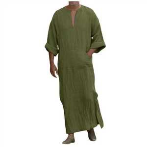 Vêtement traditionnel arabe pour hommes, long jusqu'au sol, élégance culturelle, coupe confortable, coutures soignées, Abaya homme, vêtements musulmans - Product Image 6
