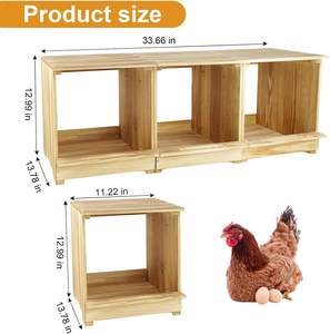Sağlam ahşap tavuk döşeme kutuları açık tavuk yuva kutusu tavuklar için Backyard Coops ahşap yuvalama kutuları dışarı rulo - Product Image 2
