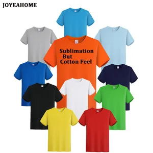 Multi Color short sleeve Blank sublimation t shirt custom Text Font Pattern feel Cotton blank Sublimation t-shirt