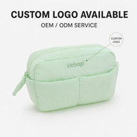 Pochette cosmétique matelassée personnalisée avec logo, petite trousse de maquillage, organiseur de voyage, sac de rangement pour gadgets pour femmes