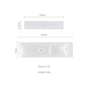 50ชิ้น/ถุง Airbrush สติกเกอร์ลายฉลุคิ้วเครื่องมือสร้างคิ้วไมโครเบลดเทปรูปคิ้วอุปกรณ์เสริมสติกเกอร์คิ้ว PMU - Product Image 6