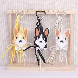 Original Ins estilo lindo y divertido multicolor Corgi mascota llavero en forma de corazón Miu serie coche bolsa colgante - Product Image 4