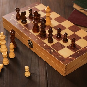 Zhiqu - Juego de Ajedrez Chino Grande de Madera, Tablero Plegable Interactivo de Madera Maciza, Educativo para Niños, Portátil para Interiores y Exteriores - Product Image 5