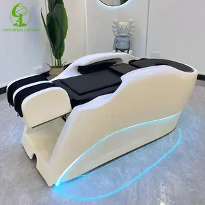 JINCHENG High End Comfortable Hair Salon Automatic Electric Massage Washing Chair Luxury Modern Shampoo Bed With Bowl