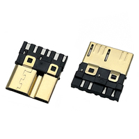 Conector USB Micro USB 3.0 Negro de 10 Pines Macho con Carcasa Chapada en Oro 6+4P