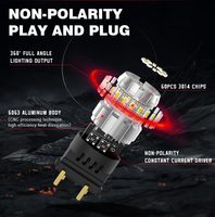 LANSEKO Ampoules LED de voiture 3156 3157 P27 7440 7443 1157 1156 avec 3014 puces 850LM cuivre PCB 12V pour feux de recul de frein de voiture