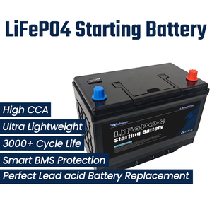 Bateria de Partida 12V 80Ah LiFePO4 para SUV, para Partida em Baixa Temperatura ou Alta Carga Elétrica, Longa Vida Útil, Bateria de Partida 1000CCA - Product Image 1