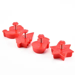 Diy 4Pcs Set Bakken Tools Voorjaar Plastic Kerst Cookie Mould