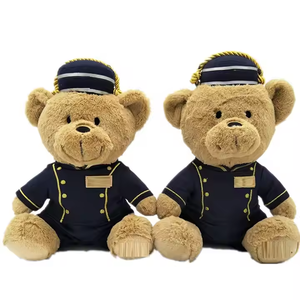 Custom <span class=keywords><strong>Plush</strong></span> <span class=keywords><strong>Teddy</strong></span> <span class=keywords><strong>Bear</strong></span> Fabricante Stuffed Animal Toy com Uniforme Hotel Presente personalizado boneca de pelúcia para promoção Mascote - Product Image 6