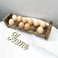 מותאם אישית עץ ביצת בעל-השיש Stackable ביצת Rack עבור טרי ביצים אחסון (אחת מתלה)