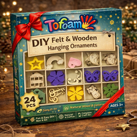 TOFOAM OEM Kit de Bricolage pour Enfants 24 Pièces, Décoration Artisanale en Bois Naturel Écologique, Facile à Faire Soi-Même