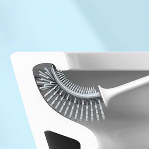 Brosse de toilette détachable double face avec base, fixation murale sans perçage, brosse de nettoyage de toilettes à long manche - Product Image 3
