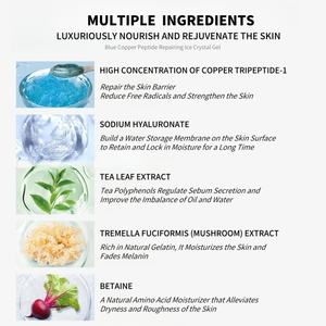 Gel de cristal de hielo reparador de péptido de cobre azul de 100G, <span class=keywords><strong>crema</strong></span> de rejuvenecimiento reafirmante de piel de colágeno antienvejecimiento, cuidado de la piel antiarrugas - Product Image 4