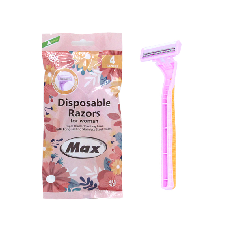 Disposable Triple blade Orange Pink Razor