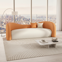 Canapé d'angle tendance pour appartement de luxe, revêtement en tissu anti-griffures pour chat |   Cadre en bois massif de style nordique moderne