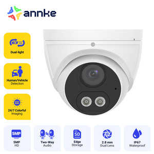 Caméra tourelle IP PoE <span class=keywords><strong>ANNKE</strong></span> UP001 5MP avec IA, double éclairage intelligent, audio bidirectionnel, capteur CMOS, grand angle, carte SD et utilisation extérieure - Product Image 1