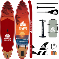 ELEVENSPORTS ESUP-001 Planche de paddle gonflable 350 cm 11'6 en EVA/PVC, écologique, portable, pour utilisation en haute mer, pompe incluse