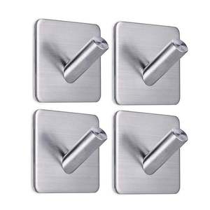 Crochet simple en acier inoxydable couleur argent populaire pour vêtements avec autocollant en bambou - Product Image 2