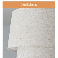 Lustre LED Japandi en bois, suspension en tissu superposé, luminaire de plafond rétro moderne et organique pour salon