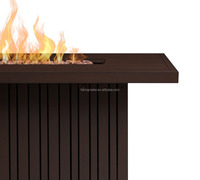 Ensemble de meubles d'extérieur de haute qualité avec foyer, mobilier moderne en aluminium, table à feu rectangulaire pour jardin et terrasse