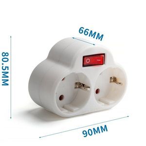 2 Way <b>Adapter</b> <b>Switch</b> 90mm x 80.5mm x 66mm With Red Indicator Light For Home Use - Product Image 1
