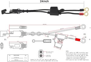 18AWG cáp quang điện nhanh chóng ngắt kết nối SAE Cáp motorcy Pin sạc cáp khai thác 18AWG Đồng SAE O-ring thiết bị đầu cuối - Product Image 6