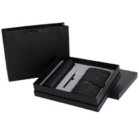 Ensemble cadeau d'entreprise de luxe avec logo personnalisé, ensemble bloc-notes en PU, stylo et bouteille d'eau, ensemble cadeau bloc-notes rechargeable en gros