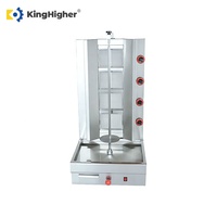 Machine à shawarma professionnelle automatique en acier inoxydable à 4 brûleurs, équipement de grillade à kebab rotatif commercial pour hôtels