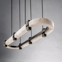Lustre LED ovale en marbre, style nordique moderne et minimaliste, pour salle à manger, chambre, îlot de cuisine, éclairage domestique