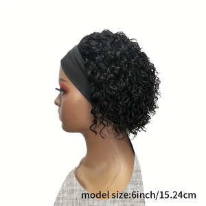 Perruque Courte <span class=keywords><strong>Cheveux</strong></span> Humains Bouclés Afro-Kinky Jerry avec <span class=keywords><strong>Bandeau</strong></span> et Frange pour Femmes Noires – Vente en Gros Usine - Product Image 5
