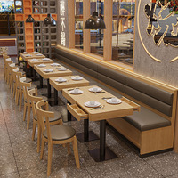 Ensemble table et chaises multifonctionnel en bois massif de style minimaliste moderne pour restaurant commercial, café, salon de thé et restaurant de fondue