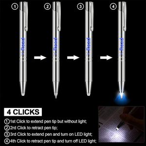 Vente flash - Stylo à bille en métal personnalisé avec logo promotionnel et lumière LED pour écrire dans l'obscurité - Product Image 3
