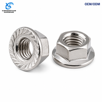 Écrou à bride personnalisable 1/4 en acier inoxydable, écrou hexagonal à bride 6 # -32 8 # -32 10 # -24 10 # -32 Écrous à insérer avec bride