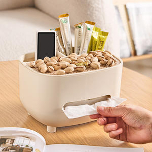 กล่องกระดาษทิชชูทรงรีสีขาวอเนกประสงค์ สำหรับใช้ในบ้าน ห้องนั่งเล่น ห้องน้ำ โต๊ะทำงาน มี 2-3 ช่อง ทาสี - Product Image 1