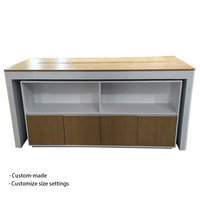 Support de bureau en bois écologique personnalisé pour ordinateurs portables et smartphones avec boîte à lumière LED et design moderne