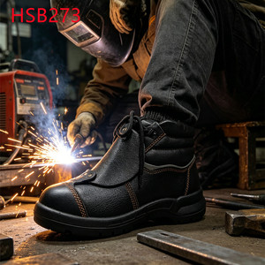 HY, Zapatos <span class=keywords><strong>de</strong></span> Soldadura con Tecnología Anti-Salpicaduras para Exteriores, con Puntera <span class=keywords><strong>de</strong></span> Acero, Resistentes a Altas Temperaturas, Botas <span class=keywords><strong>de</strong></span> Trabajo Unisex HSB051 - Product Image 3