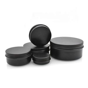 Boîte en aluminium ronde mate noire, <span class=keywords><strong>blanche</strong></span>, dorée, argentée, rose de 5 ml, 10 ml, 15 ml, 30 ml, 50 ml, 100 ml, contenant métallique pour parfum ou cire capillaire - Product Image 4