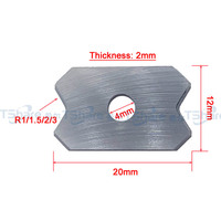 Pisau Pengikis TCT 20x12x2 R1.5/2/3 Alat Pengikis Suku Cadang Pertukangan Kayu untuk Mesin Edgebanding Otomatis