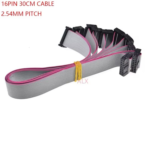 FC-16p 30CM 2.54MM pitch JTAG AVR ISP DOWNLOAD CABLE 16P WIRE 16PIN Gray Flat Ribbon Data Cable FOR DC3 IDC BOX HEADER