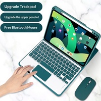 Clavier magnétique sans fil OLP avec pavé tactile pour iPad - Cuir PU anti-salissure, couleurs et langues personnalisables