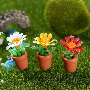 Simulated Potted Plants 3-5 Cm Resin <b>Miniature</b> Plant Models For Desktop Indoor Decorations - Product Image 2