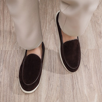 Mocasines Minimalistas de Ante Sintético al por Mayor OEM ODM, Calzado Casual Ligero con Borde Delgado y Fácil de Poner para Hombre, Disponible para Todas las Estaciones