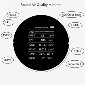 Pm10 CO2 hcho TVOC <span class=keywords><strong>Meter</strong></span> portableinddor Hộp nhựa chất lượng không khí Màn hình vỏ nhựa <span class=keywords><strong>6</strong></span> trong 1 Detector PM2.5 90*70*40 mét cn229 - Product Image 5
